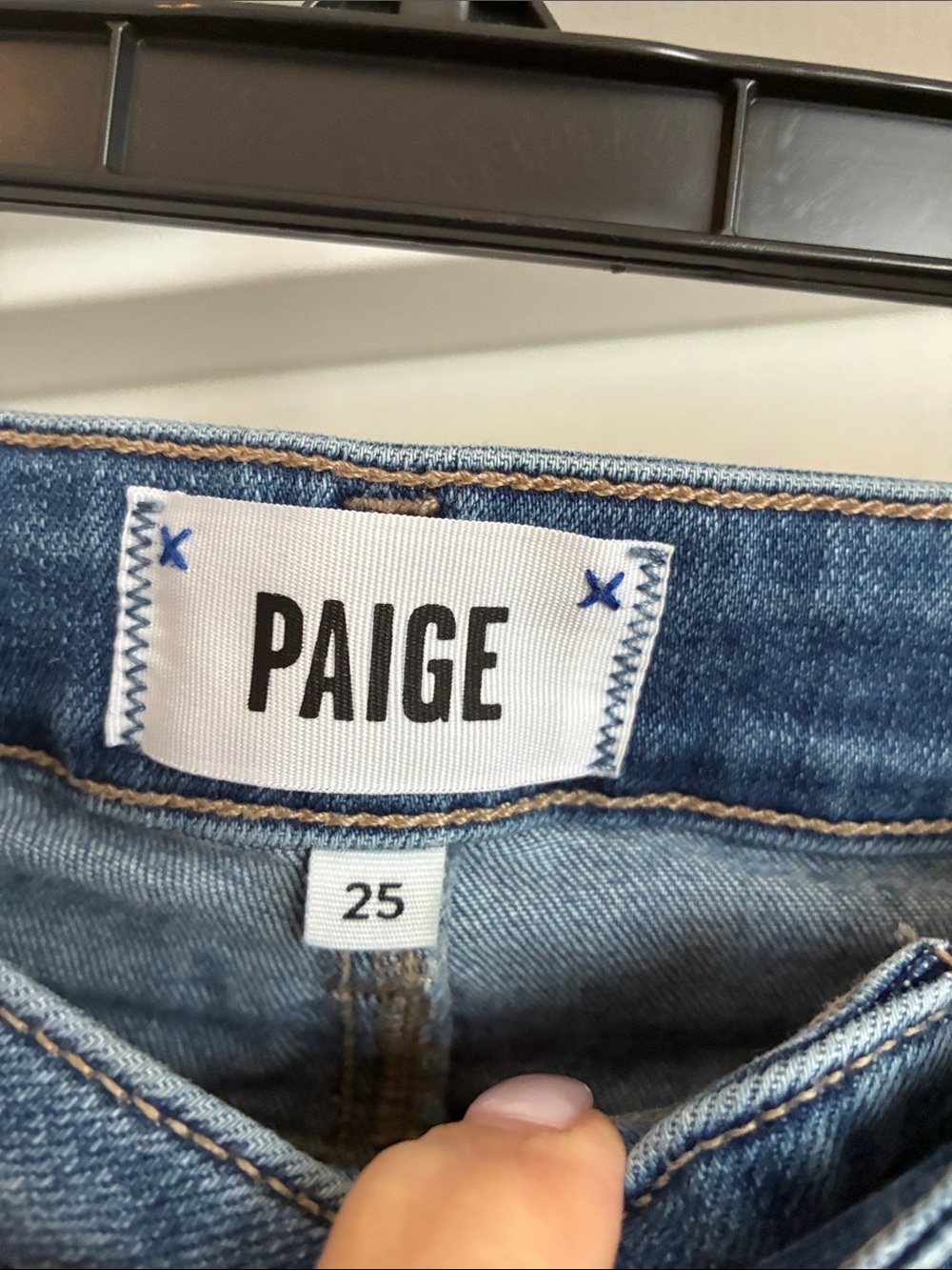 PAIGE Hoxton Slim High Rise Raw Hem Jeans - Size 25 - Picture 2 of 8